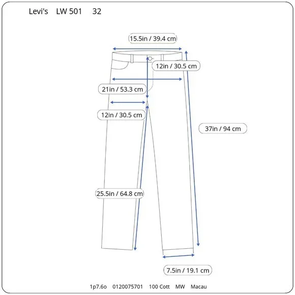 Levis 501 Button Fly Straight Leg Jeans Mens 32 25 Bleached Stonewash Pockets - Picture 8 of 8